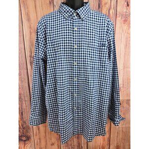 Chubbies Mens Blue Gingham Button-Down Shirt XL Cotton Blend Long Sleeve